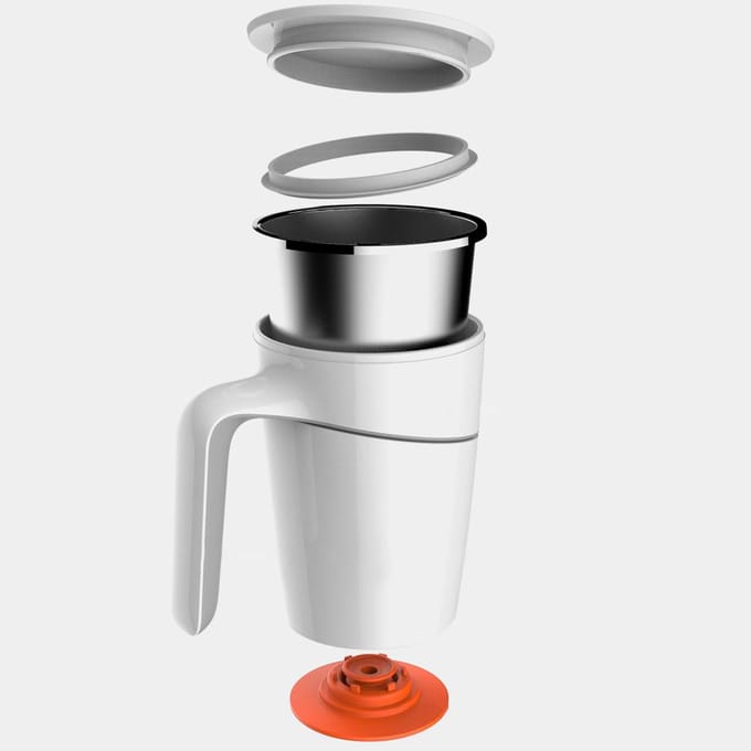 Fiu 470ml Elegante Niet-vallende Isolatie Zuignap Water Thee Koffie Kop Mok Wit Innovatie Magie white
