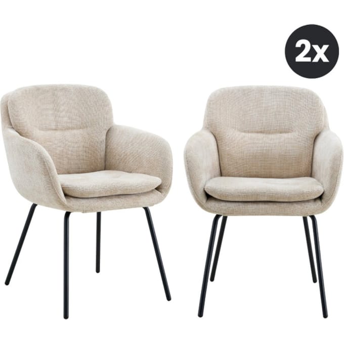 Multifurn 2x eetkamerstoel livia naturel