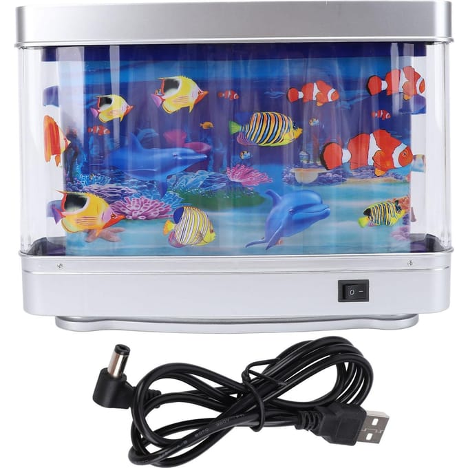 Nep Vis Aquarium Lamp Mini Decoratieve Tropische Vis Kunstmatig Aquarium Nachtlampje met Bewegende Vis blue