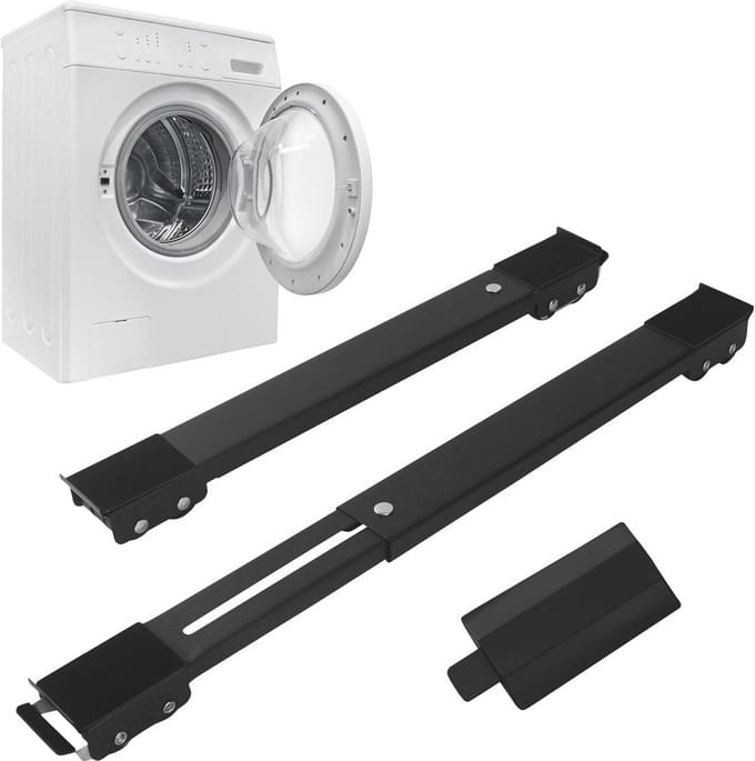 Universeel Wasframe voor Wasmachines en Drogers - Verstelbare Antislip Basis - Zwart