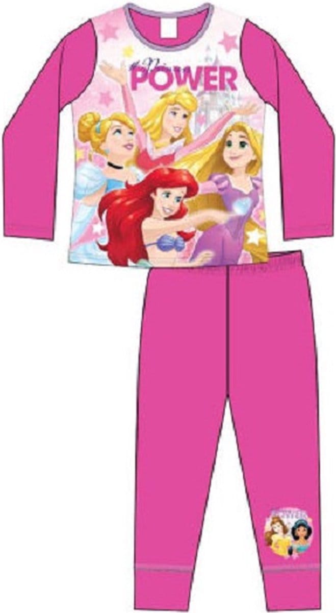 Princess Power pyjama - roze - Disney Prinses meisjespyjama - maat 122/128