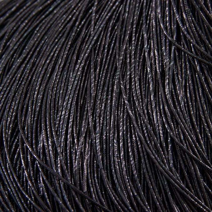 Zwart Gekartelde Borduurkous, 1mm, 4.9m/10g