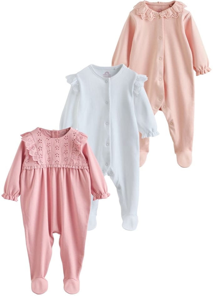 Next - Meisjes - Set van 3 babypyjama's - Roze