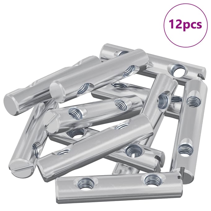 vidaXL - Moer - 12 - st - Verzinkt - 60 - x - 12 - mm - IJzer