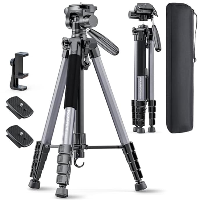 Professioneel Camera Statief 188 cm met Draagtas en Telefoonhouder - Aluminium Heavy Duty