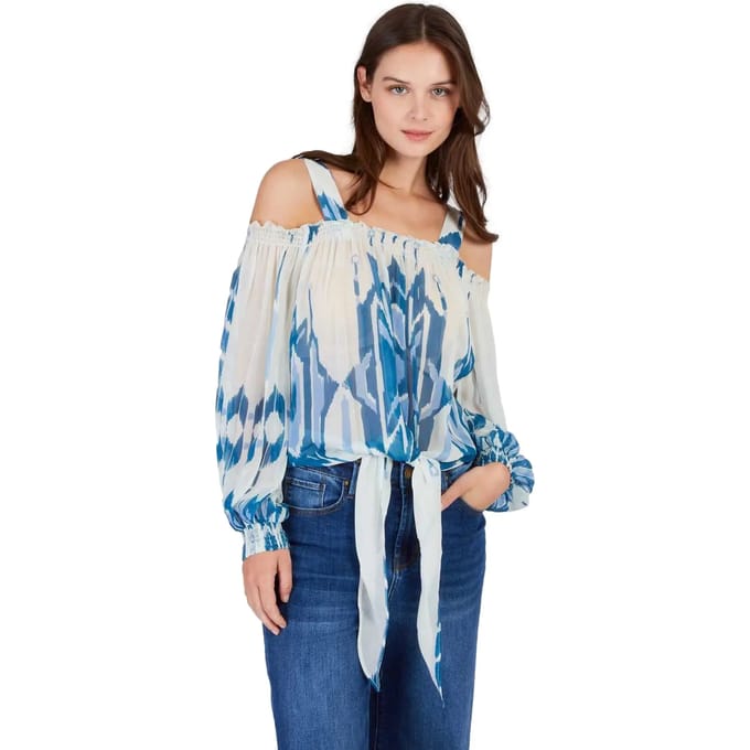 Blouse met blote schouders damesprint Derhy Lagune