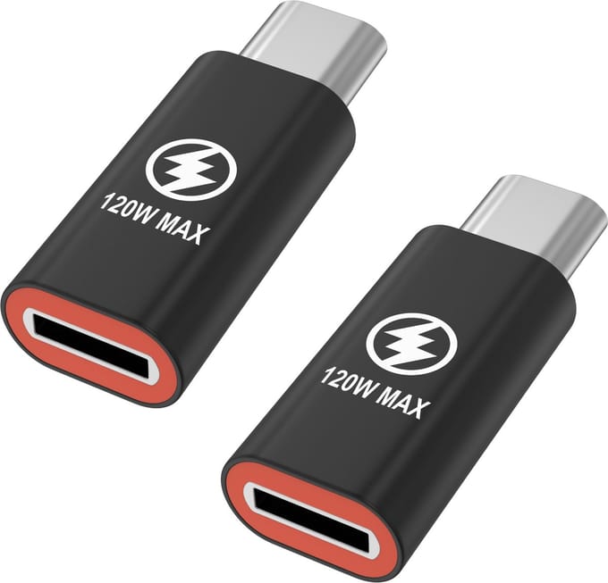 2-pack USB-C naar Lightning-adapters, compatibel met wandladers, computers en iPhone Lightning-kabels