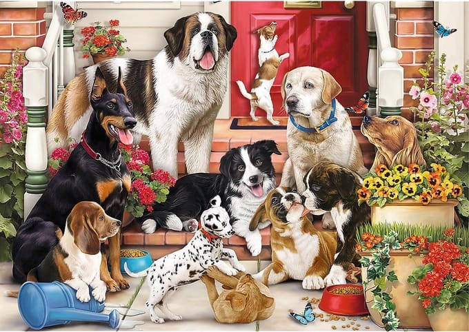 Trefl puzzel 1000 stukjes - Doggy Fun legpuzzel karton.