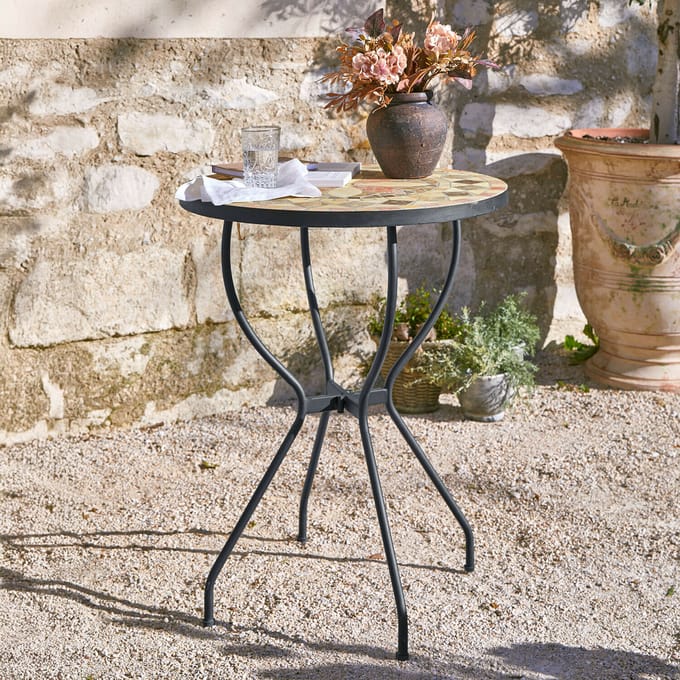LOBERON Tafel Oleanders antikschwarz/bunt