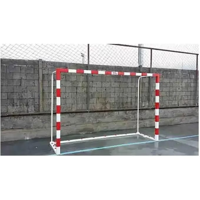 Set van 2 mobiele aluminium futsal/handbaldoelen met voetstuk Softee Equipment
