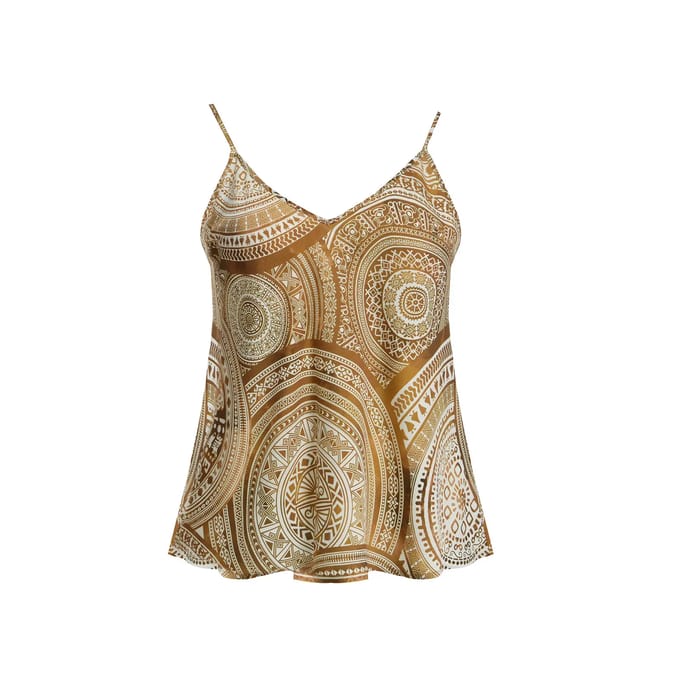 Satin Medaillon Print Tanktop Dames Mat Fashion