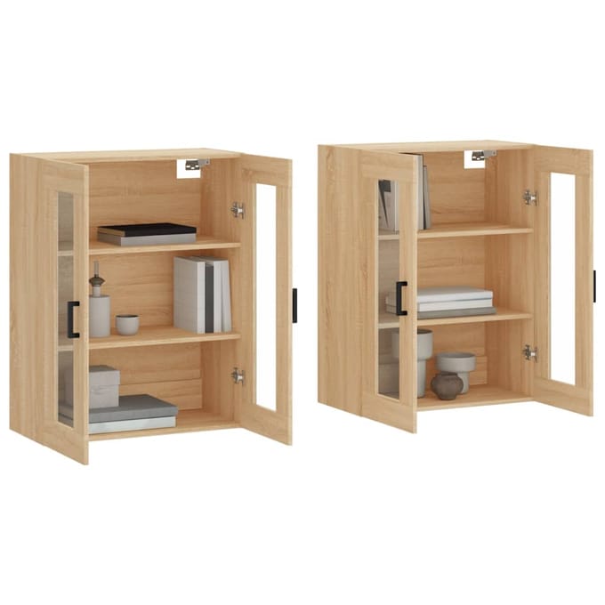 vidaXL - Hangkasten - 2 - st - bewerkt - hout - sonoma - eikenkleurig