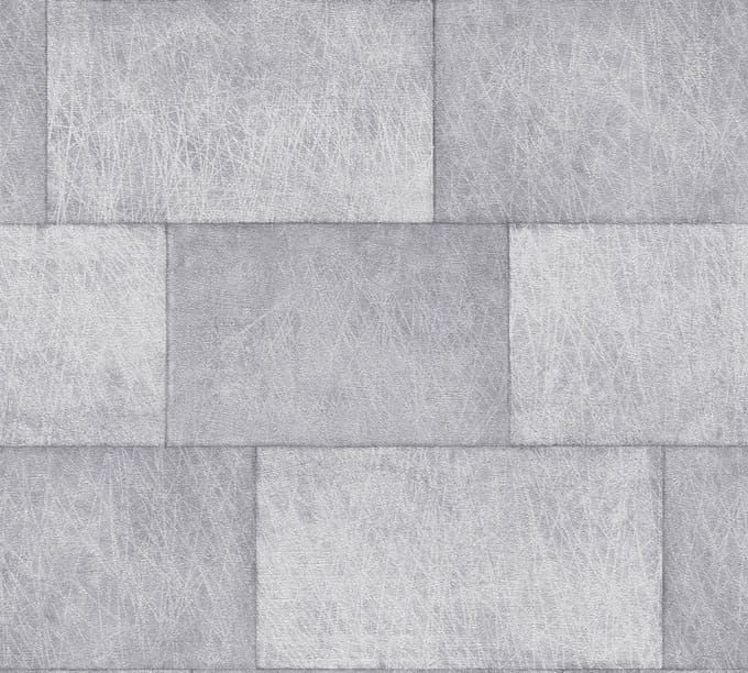 TEGELPATROON BEHANG | Metallic Glans - grijs - A.S. Création Titanium 3
