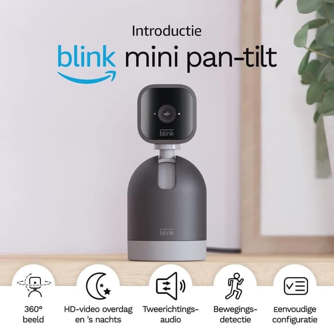 Slimme Pan-Tilt Beveiligingscamera met Bewegingsdetectie en HD-Video