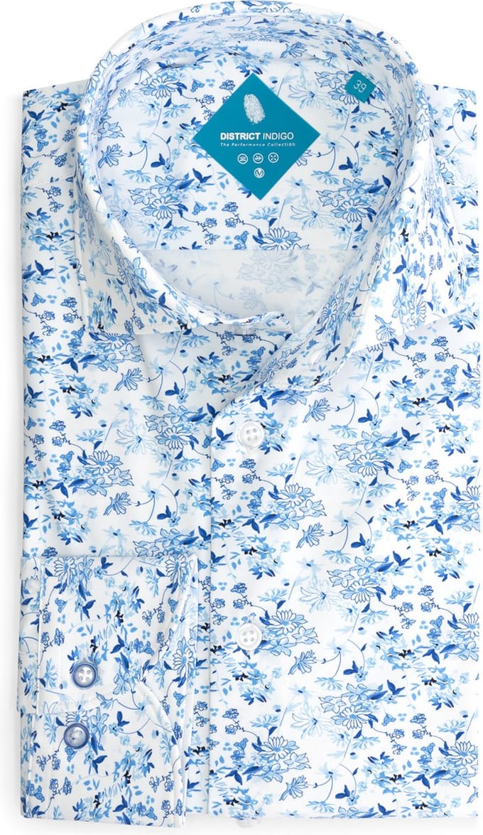 District Indigo Performance Overhemd Print Blue (7.31.025.730 - 318)