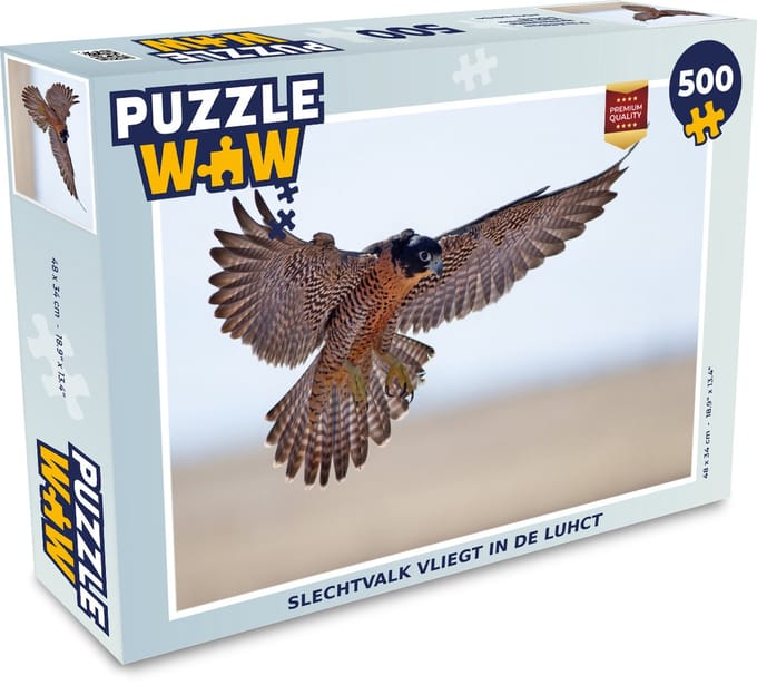 Puzzel Slechtvalk vliegt in de luhct - Legpuzzel - Puzzel 500 stukjes