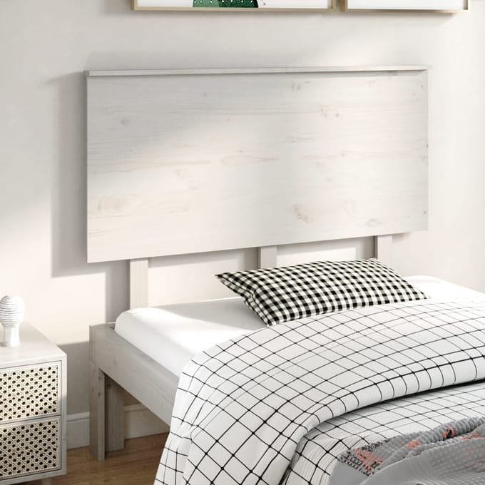 vidaXL - Hoofdbord - 124x6x82,5 - cm - massief - grenenhout - wit