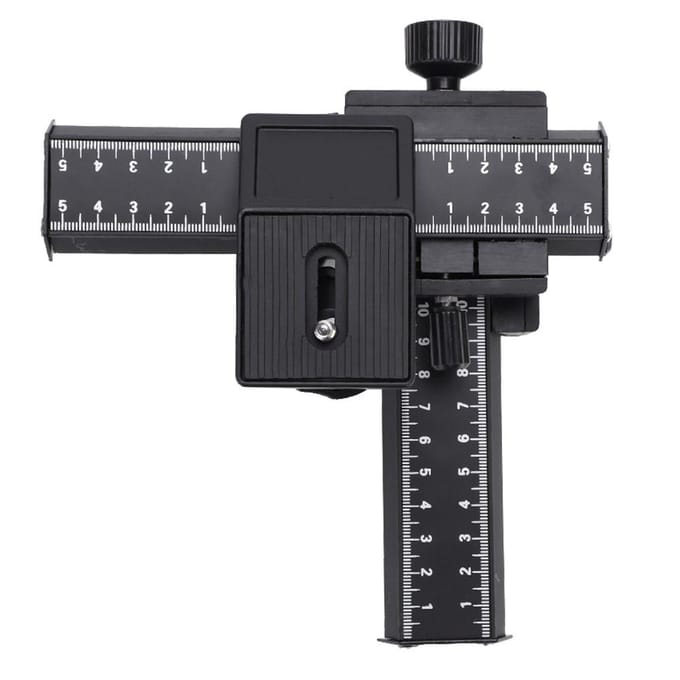 4-weg macro focusrail schuif met 1/4  montageschroef voor close-up opnamen zwart