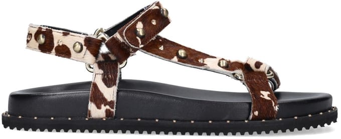 Sacha - Dames - Cow print leren sandalen - Maat 37