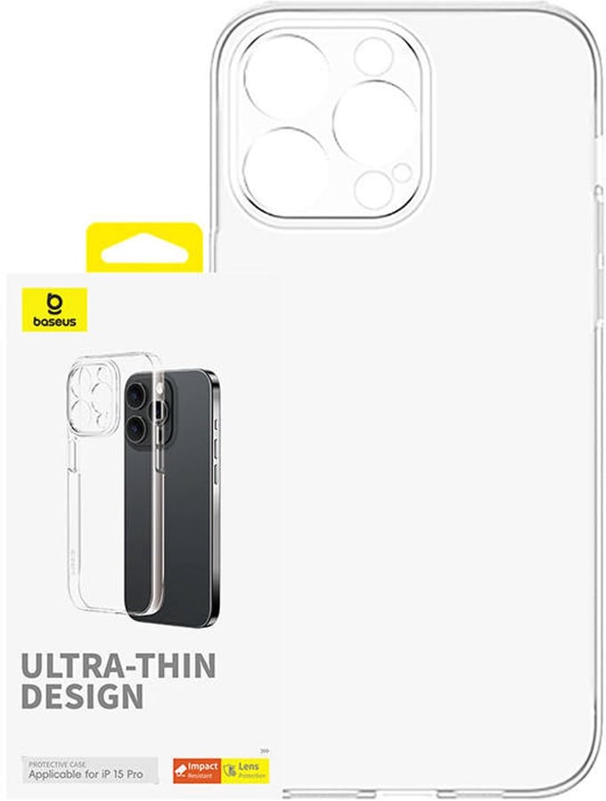 Baseus Hoesje Voor Iphone 15 Pro Os-Lucent Serie Transparant Hoge Bescherming