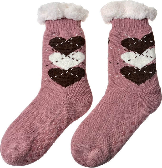 Juleeze Huissokken Dames one size Roze Synthetisch Hartjes