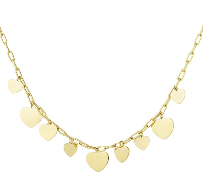 Chuncky Hartjes - Ketting - Goud - Stainless Steel (Verkleurt niet)