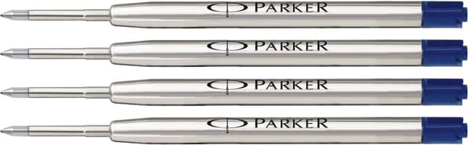 Balpenvulling Parker QuinkFlow blauw Medium x 4.