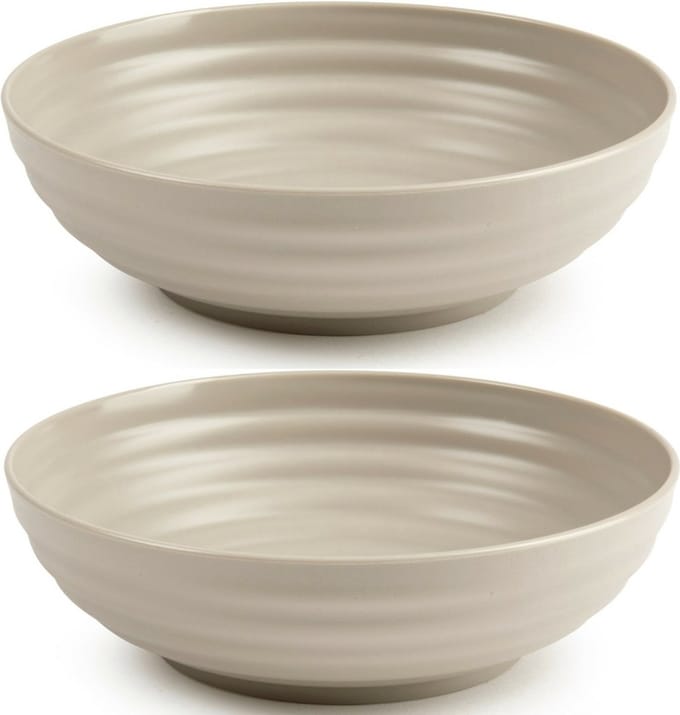 Plasticforte - Kommetjes/Schaaltjes - 8x - kunststof - D19 cm - taupe