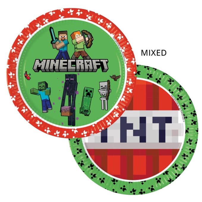 Vegaoo - 8 Minecraft papieren borden 23 cm
