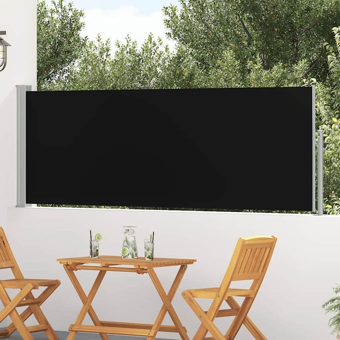 vidaXL - Tuinscherm - uittrekbaar - 100x314 - cm - zwart