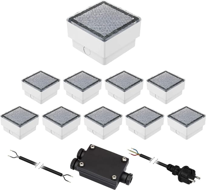 LED Stoeptegels - Grondlampen Tuin - Pad Verlichting - Beloopbaar tot 500kg - 10x10cm - Warm Wit