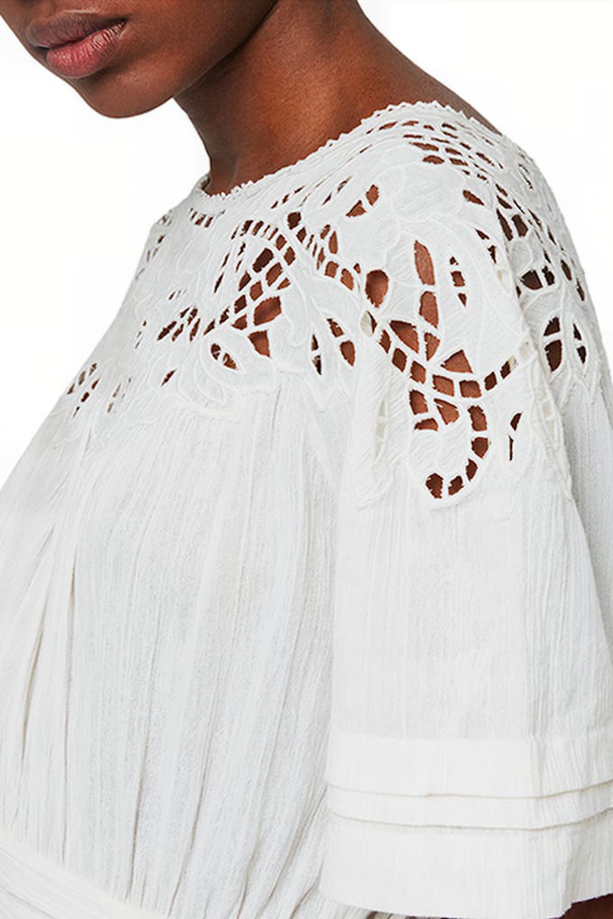 AllSaints Lise Dress Chalk White Maat: W30 | Mini Jurken Outlet | Dames | Wit
