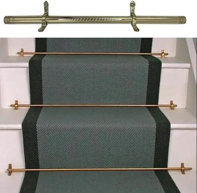 Tapijtstangenset - Trap loper bevestiging - Trap decoratie - Duurzame messing constructie - 100 cm lengte - Messing