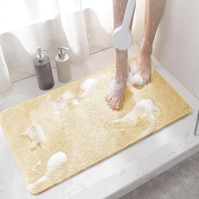 Badmat Luffa - Douchemat Zacht - Veilig Douchen - Antislip Ontwerp - 40 x 60 cm - Beige