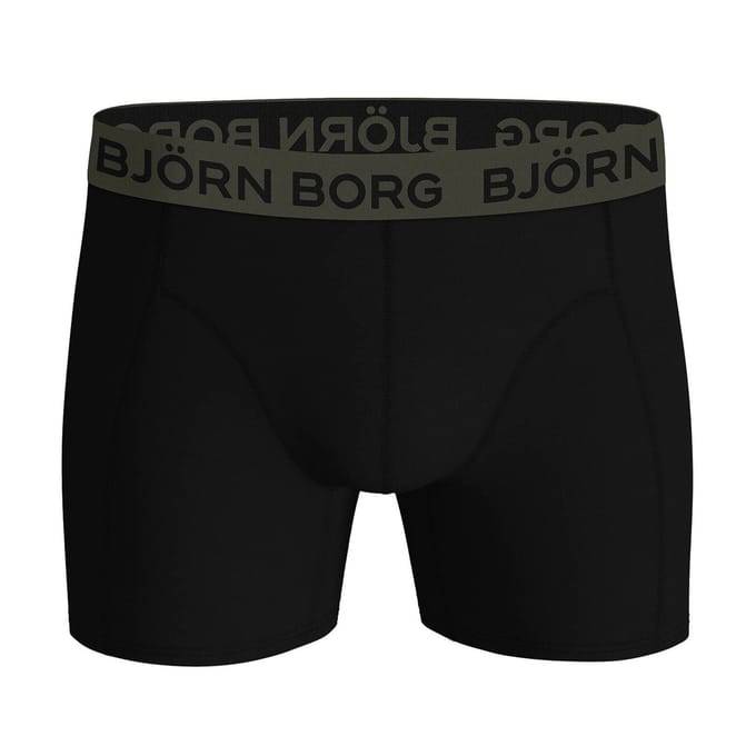 Björn Borg Cotton Stretch Boxershort Heren Rood/Zwart/Groen - 5 stuks - Heren onderbroeken - Boxer - Maat M