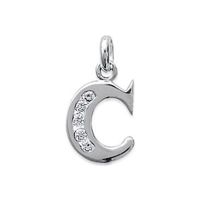 Blinx Jewels Zilveren Hanger Letter C Steentjes