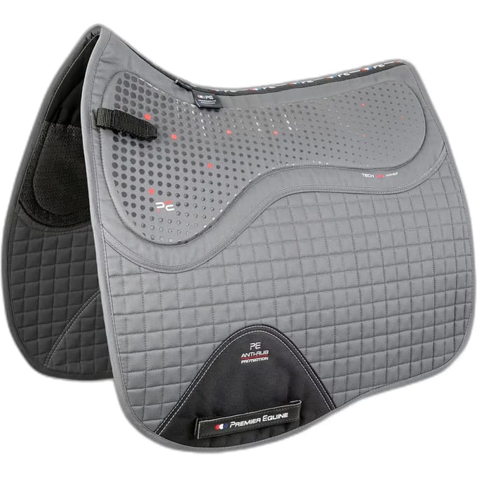 Antislip vierkante paardendressuurmat Premier Equine Close Contact Tech Grip Pro