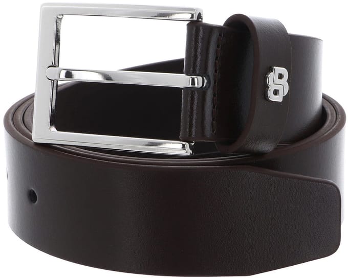 BOSS Leren Riem Emal-B Sz35 Belt W100 Dark Brown Donkerbruin