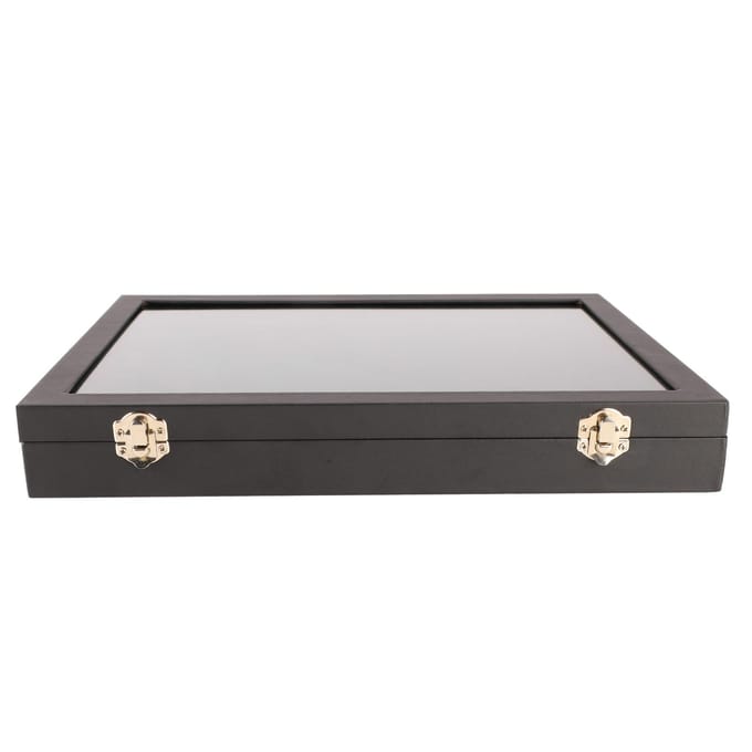 Ring Display Case Organizer met Transparant Deksel 100 Sleuven Sieraden Knopjes Oorbellen Dienblad Houder gray