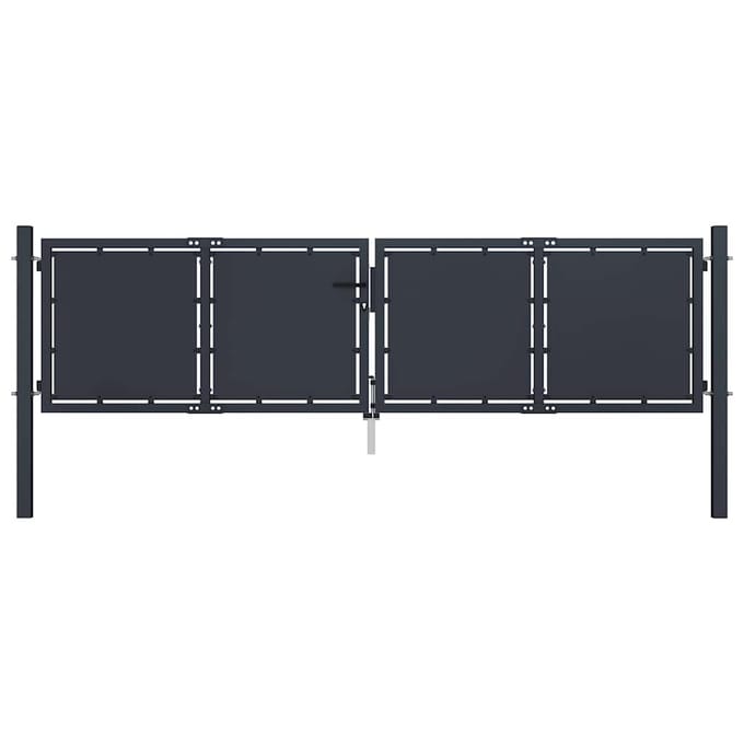 vidaXL - Tuinpoort - staal - 300x100 - cm - antraciet