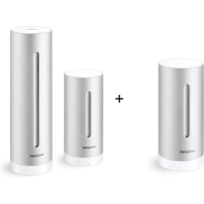 Netatmo Slim Weerstation Binnen & Buiten - CO-2 meter, Hygrometer & Luchtkwaliteitsmeter - Incl. extra binnenmodule - werkt met Google Home, Alexa & Apple Homekit