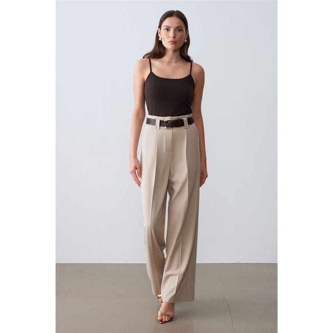 Slim-fit Mouwloze Vierkante Hals Blouse
