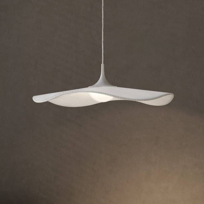 Bover LED hanglamp Mediterránia, wit, Ø 52 cm, kunststof