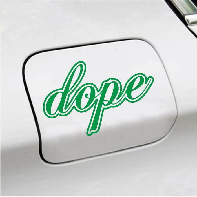 Bumpersticker - Dope - 9,7 X 14,8 - Groen