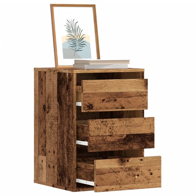vidaXL - Ladekast - 40x41x58 - cm - bewerkt - hout - oud - houtkleurig
