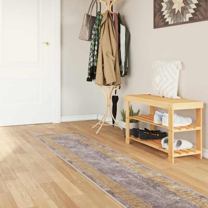 vidaXL - Tapijt - Runner - MARSA - Grijs - 50 - x - 400 - cm - Polyester - en - PVC