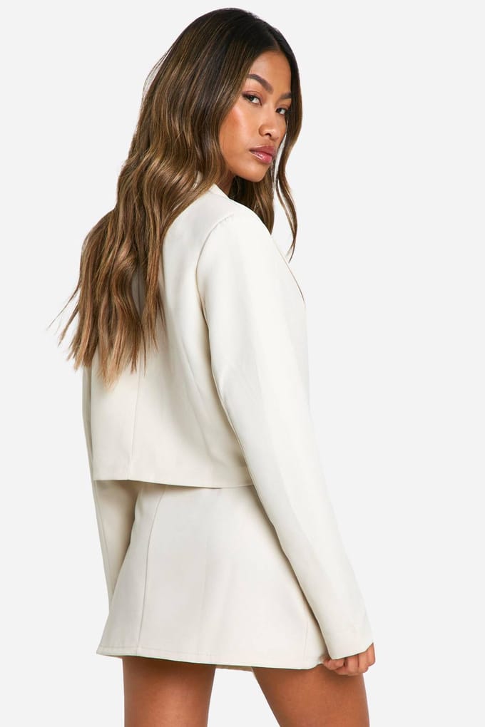boohoo Dames Wrap-front Micro Mini Rok | Ecru | Maat: 6