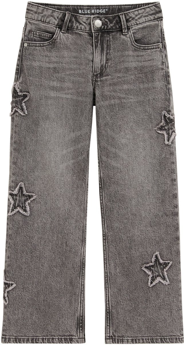 WE Fashion Meisjes wide leg jeans met patches