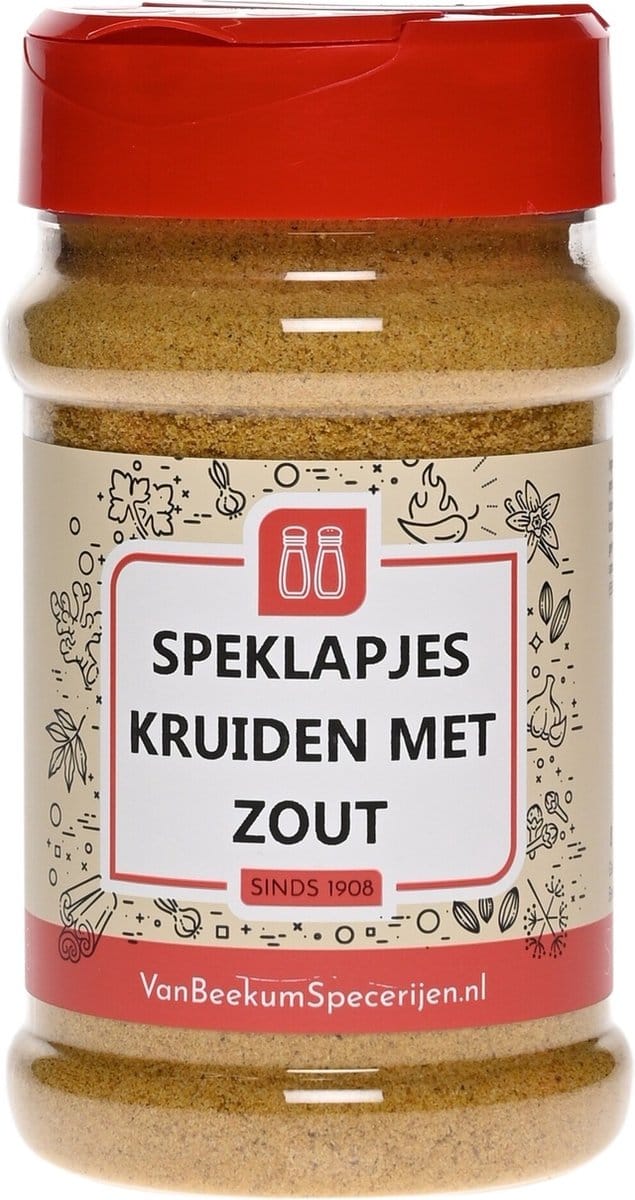 Van Beekum Specerijen - Speklapjes Kruiden Met Zout - Strooibus 200 Gram