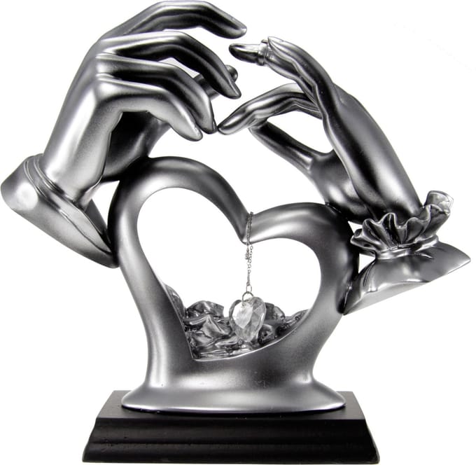 Handen met hart kristal (klein)